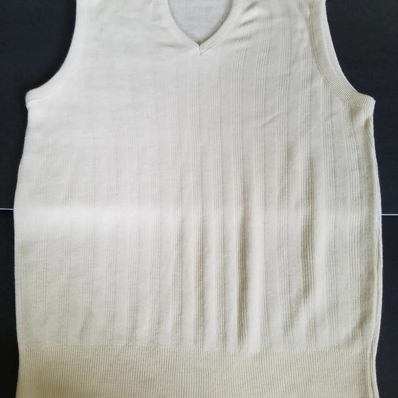 Vintage Robert Bruce White Ribbed Knit Sweater Vest Union Label - Picture 7 of 11